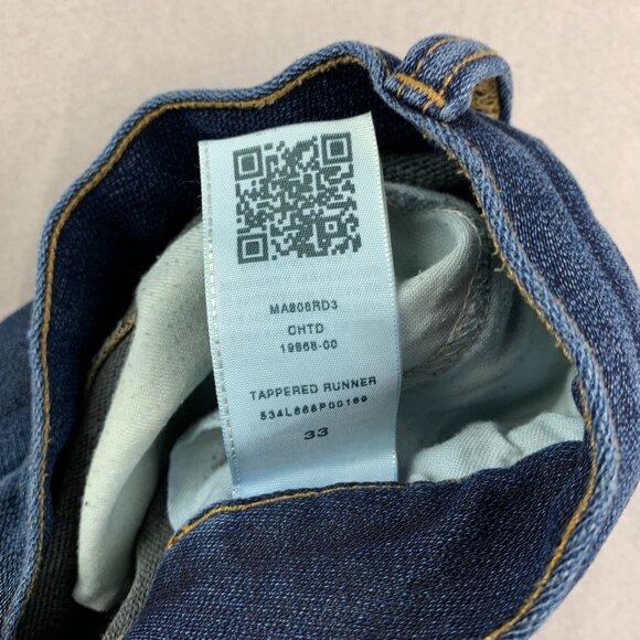 True Religion Mens Pants 33 Blue Jogger Jeans Tapered Runner Drawstring 33x32 - Picture 9 of 13